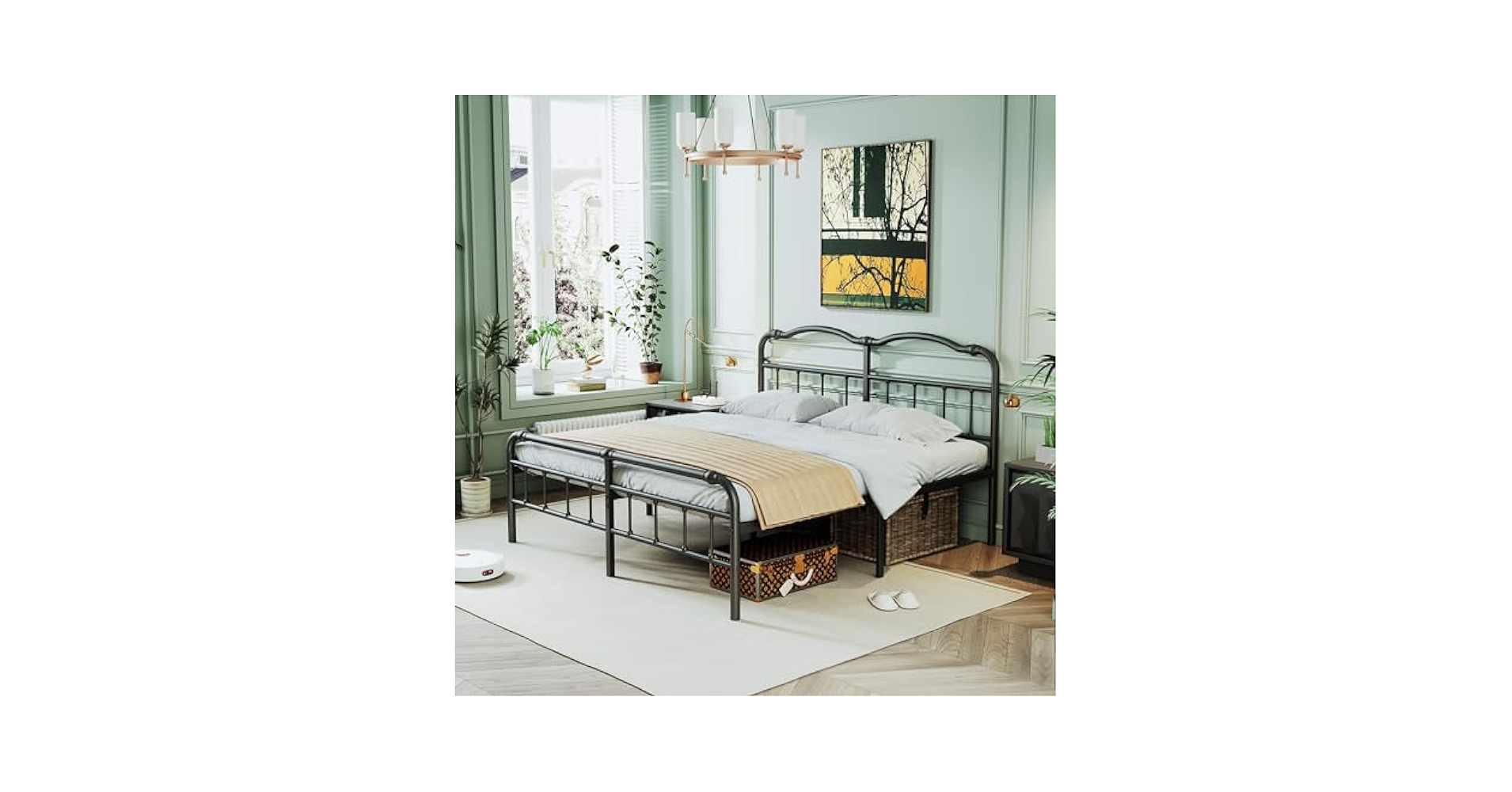 Amazon.com: Breezehome Queen Size Bed Frame with Headboard